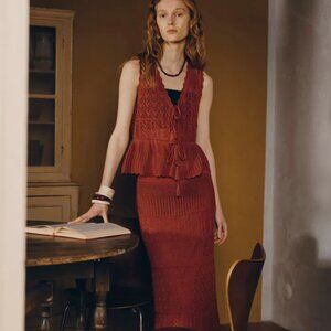 Resort Cover-Up Top and Skirt Set in Linen Blend